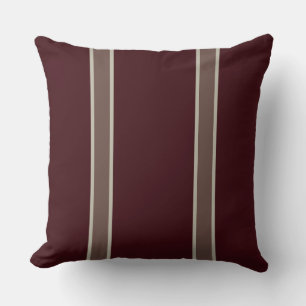Aubergine and Rose Stripes Cushion