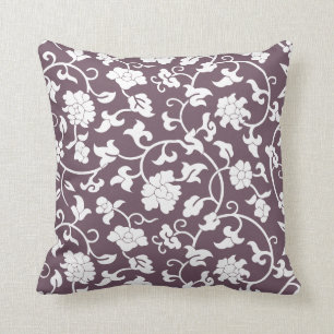 Aubergine Floral Pillow