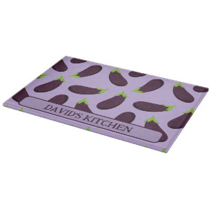 Aubergine Food Patterned Kitchen Cutting Board