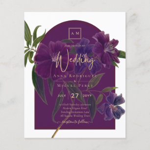 Aubergine Plum Purple Floral Forest Green Wedding