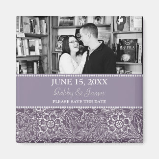 Aubergine Plum Save the Date Wedding Magnet