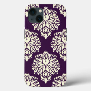 Aubergine Southern Cottage Damask iPhone 13 Case