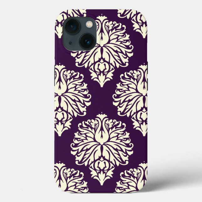 Aubergine Southern Cottage Damask Case-Mate iPhone Case (Back)