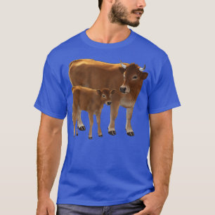 Aubrac or Jersey Brown Cow  Cute Calf Cattle Ranch T-Shirt