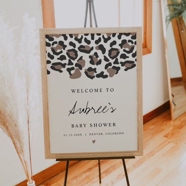 AUBREE Boho Leopard Print Baby Shower Welcome (Creator Uploaded)