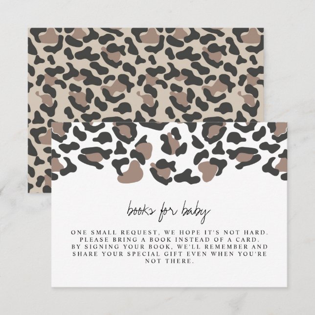 Aubree - Leopard Print Baby Books for Baby Insert Invitation (Front/Back)
