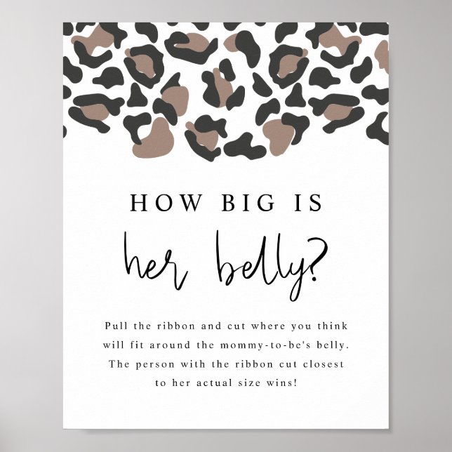 AUBREE Leopard Print How Big is Her Belly Game (Front)
