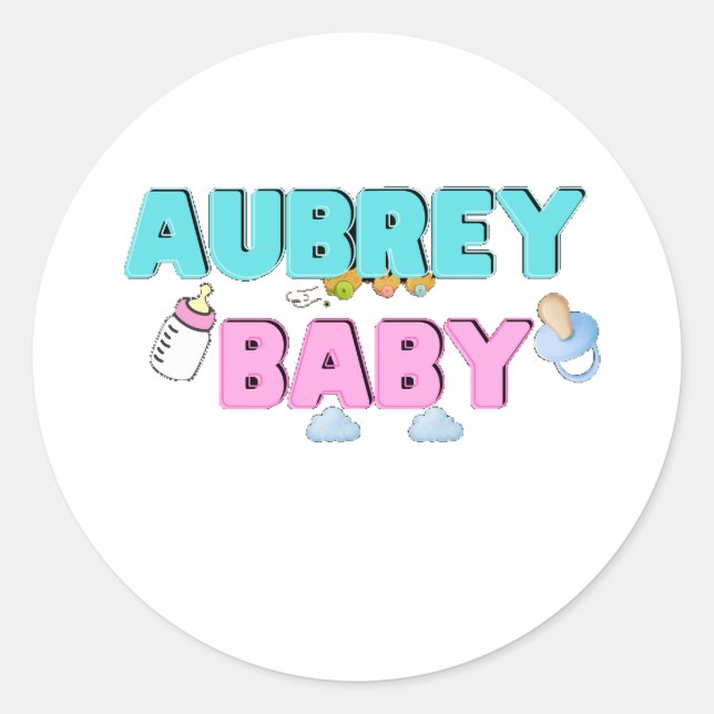 Aubrey baby  classic round sticker (Front)