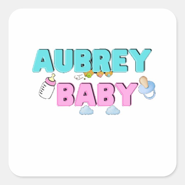 Aubrey baby  square sticker (Front)