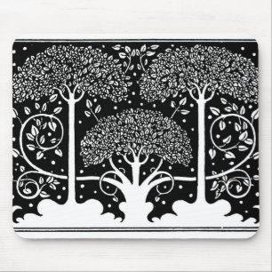 Aubrey Beardsley Art Nouveau Tree Pattern Print Mouse Pad