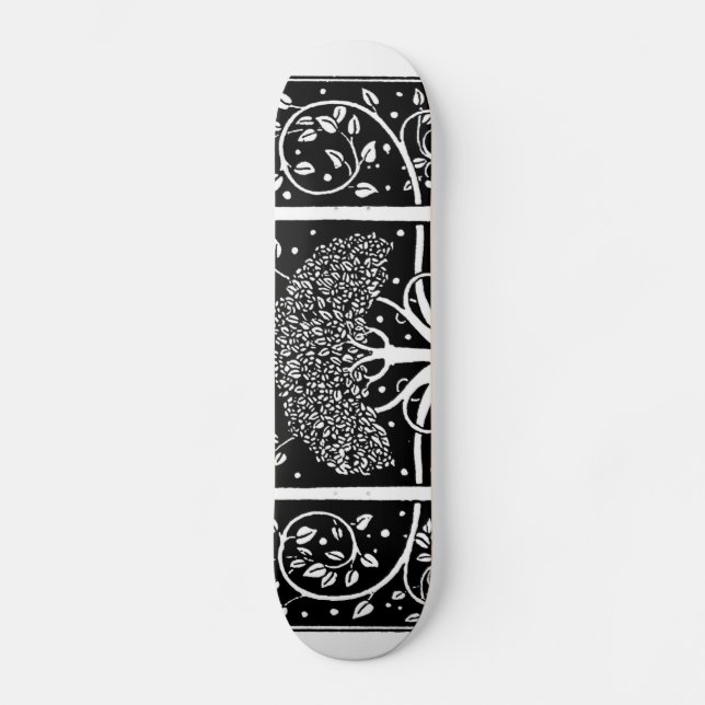 Aubrey Beardsley Art Nouveau Tree Pattern Print Skateboard (Front)