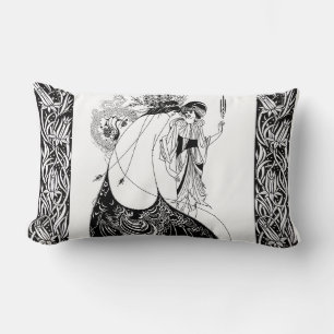 Aubrey Beardsley The Peacock Skirt Art Nouveau Lumbar Cushion
