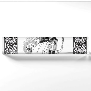 Aubrey Beardsley The Peacock Skirt Art Nouveau Nameplate