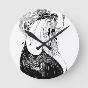 Aubrey Beardsley The Peacock Skirt Art Nouveau Round Clock