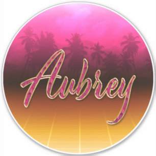 Aubrey Vorname Name golden pink Aufkleber Sticker