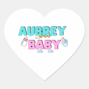 Aubrey with butterfly and cloud  heart sticker