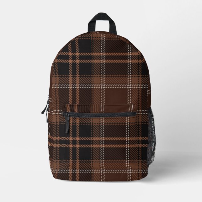 Auburn Academia Plaid Printed Backpack (Front)