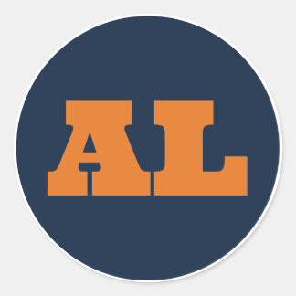 Auburn (AL) - Blue x Orange x White Classic Round Sticker