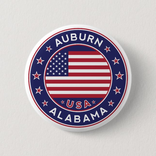 Auburn, Alabama 6 Cm Round Badge (Front)