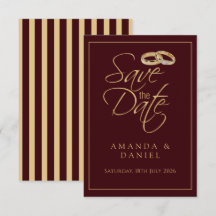 Auburn Brown Gold Ring Diamond Stripes Wedding