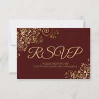 Auburn Brown with Elegant Gold Lace Wedding