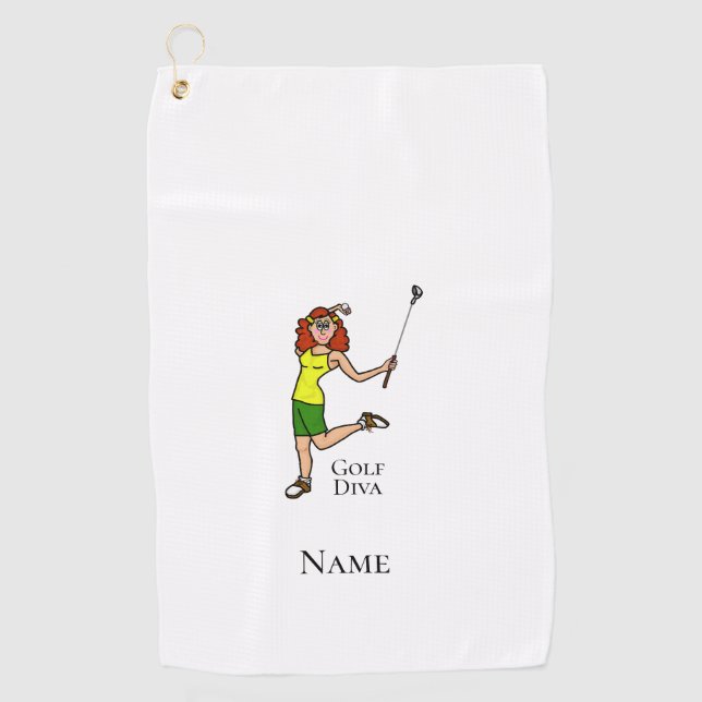 Auburn Female Golf Diva Golf Towel (Front)