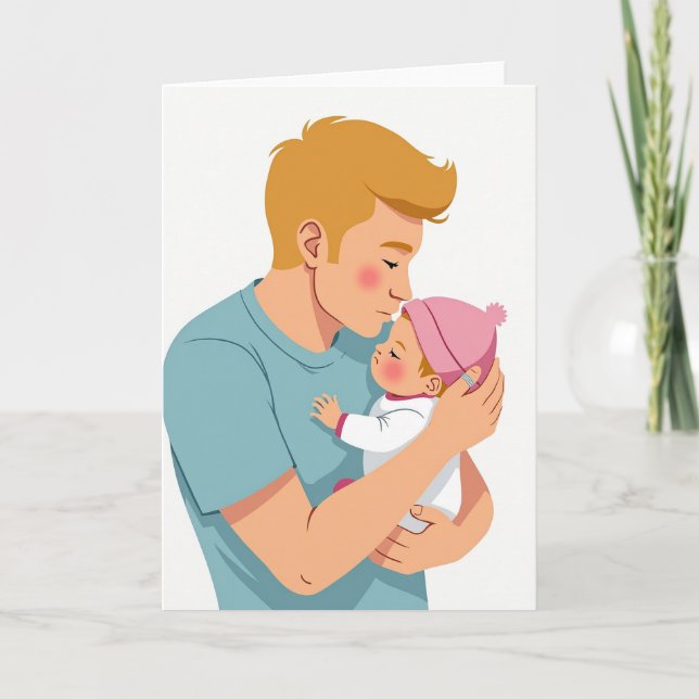 Auburn Haired Fathers Day Card (Front)