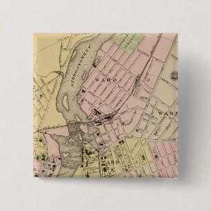 Auburn, Lewiston Map 15 Cm Square Badge