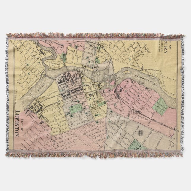 Auburn, Lewiston Throw Blanket (Front)