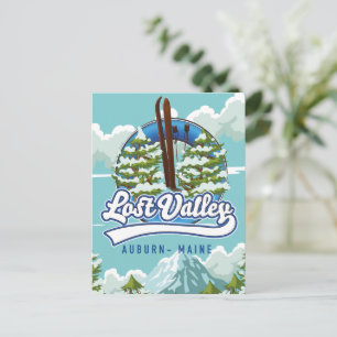 Auburn, Maine, Lost valley ski Postcard