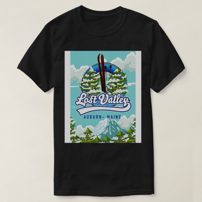 Auburn Maine Lost valley ski T-Shirt (Design Front)