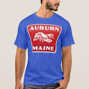 Auburn Maine Retro Badge Red T-Shirt