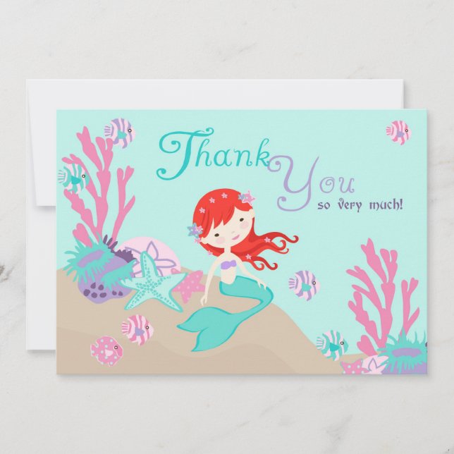 Auburn Mermaid Thank You Card (Front)