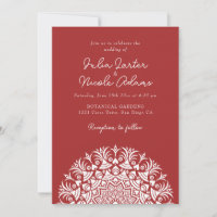 Auburn Red Brown Abstract Mandala Wedding 