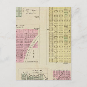Auburn, Silver Lake, Kilmer, and Richland, Kansas Postcard