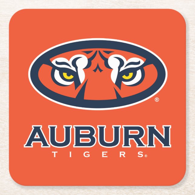 Auburn University | Auburn Tigers Square Paper Coaster (Front)