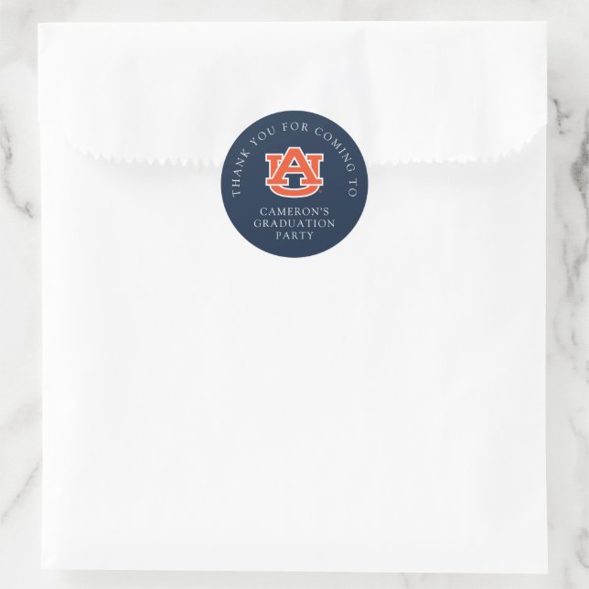 Auburn University Graduation – Auburn Tigers Classic Round Sticker (Bag)