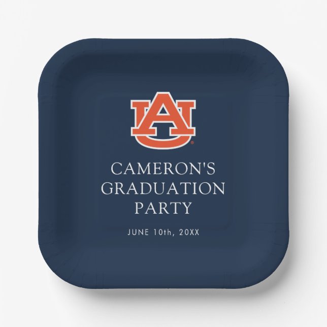 Auburn University Graduation – Auburn Tigers Paper Plate (Front)
