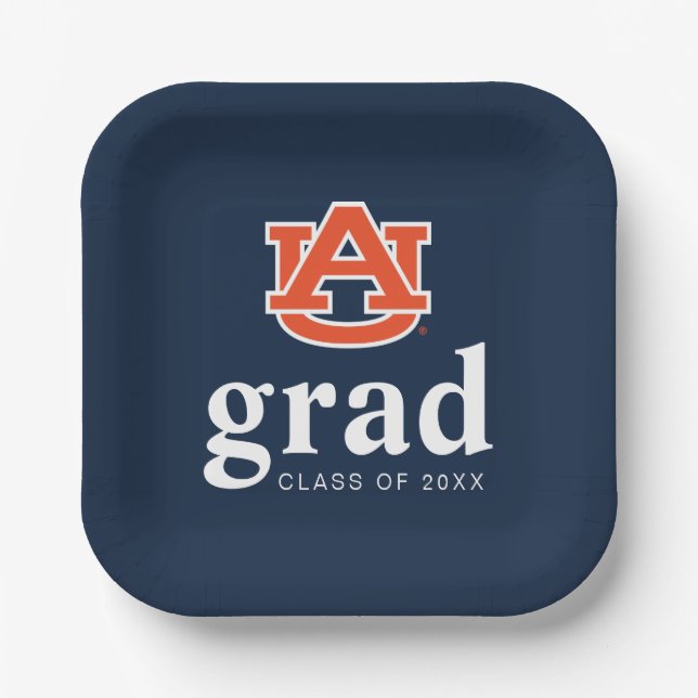 Auburn University Graduation – Auburn Tigers Paper Plate (Front)