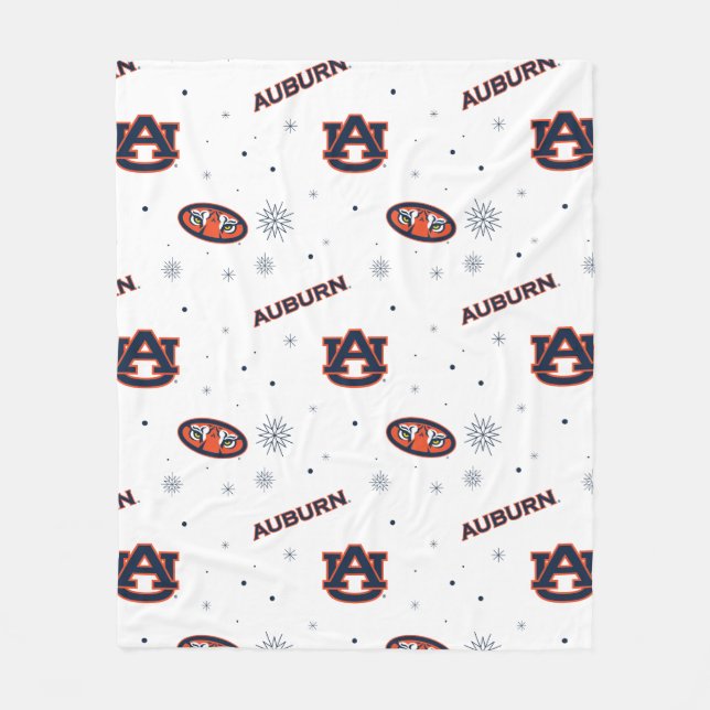 Auburn University | Holiday Pattern Fleece Blanket (Front)