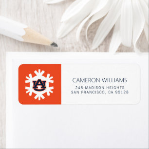 Auburn University   Holiday Pattern Return Address Label