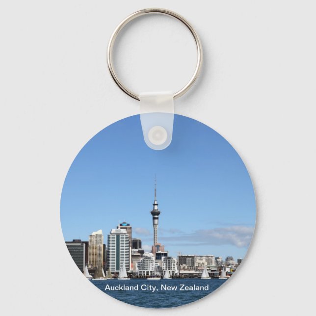 Auckland City, New Zealand by Day Key Ring (Front)