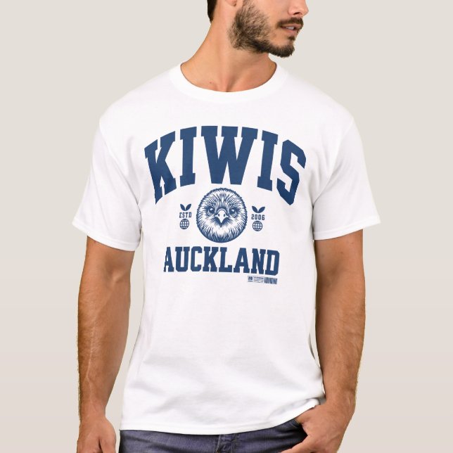 Auckland Kiwis - Vintage Style_Blue T-Shirt (Front)