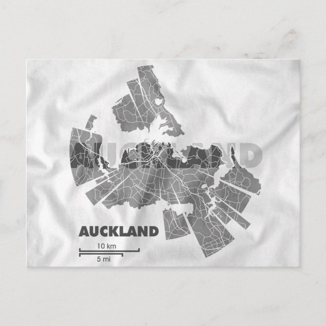 Auckland Map Postcard (Front)