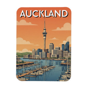 Auckland Marina New Zealand Postcard Magnet