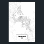 Auckland, New Zealand (black on white) Poster<br><div class="desc">Intricate posters of cities outlined only by their roads in beautiful detail. Routelines artwork copyright (c)2012 Nicholas Rougeux. Map data outside the US is (c) OpenStreetMap (http://www.openstreetmap.org) contributors,  CC BY-SA (http://creativecommons.org/licenses/by-sa/2.0/). Learn more at www.Routelines.com</div>