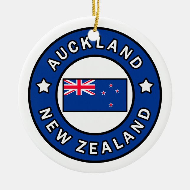 Auckland New Zealand Ceramic Ornament (Front)