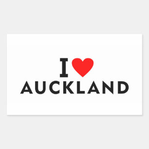 Auckland New Zealand love city heart like travel Rectangular Sticker