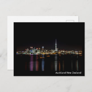 Auckland New Zealand Night Skyline Postcard