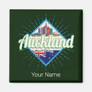Auckland New Zealand retro skyline vintage Magnet